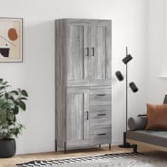 Greatstore Skříň highboard šedá sonoma 69,5 x 34 x 180 cm kompozitní dřevo