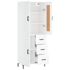 Greatstore Skříň highboard bílá 69,5 x 34 x 180 cm kompozitní dřevo