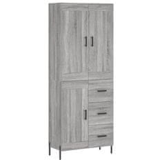 Greatstore Skříň highboard šedá sonoma 69,5 x 34 x 180 cm kompozitní dřevo