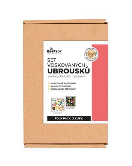 BeePack Folk pack – 2 voskové ubrousky Beepack - M+L