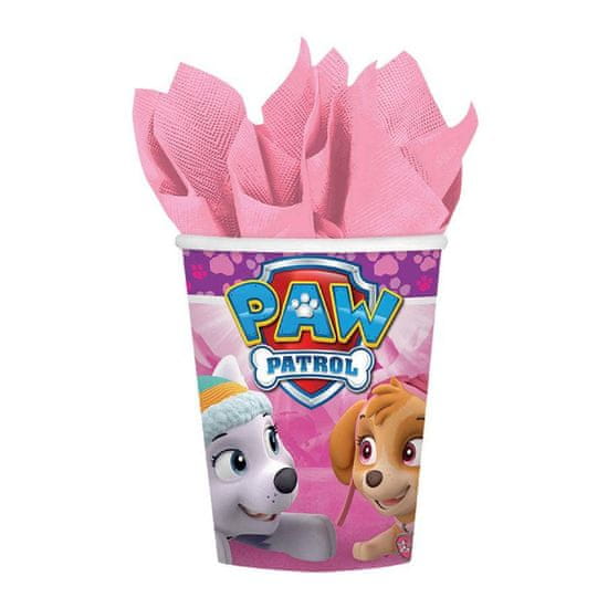 Amscan Kelímky papírové 8ks Paw Patrol růžové 250ml -