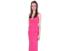 sarcia.eu Růžové řasené neonové maxi šaty John Zack L