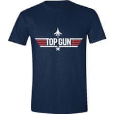 CurePink Pánské tričko Top Gun: Logo (L) navy bavlna