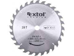 Extol Premium Kotouč pilový s SK plátky, O 350x3,3x30mm, 28T