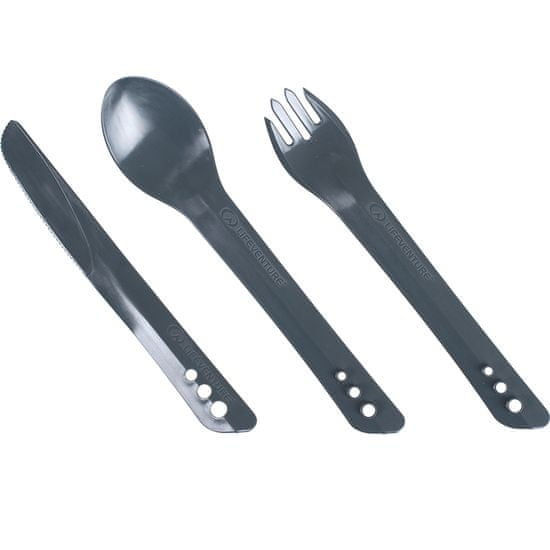 Lifeventure Příbor Lifeventure Ellipse Cutlery Set, Graphite