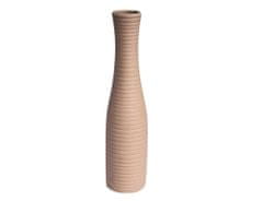 Sandra Rich Váza BOTTLE GROOVE keramická béžová d8x32cm