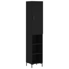 Greatstore Skříň highboard černá 34,5 x 34 x 180 cm kompozitní dřevo