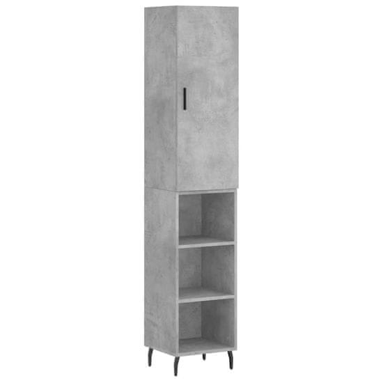 Vidaxl Skříň highboard betonově šedá 34,5x34x180 cm kompozitní dřevo