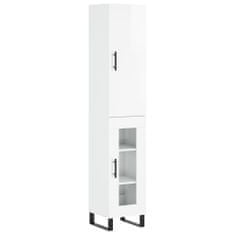 Vidaxl Skříň highboard bílá s vysokým leskem 34,5x34x180 cm kompozit