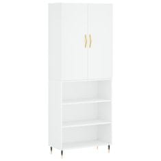 Greatstore Skříň highboard bílá 69,5 x 34 x 180 cm kompozitní dřevo