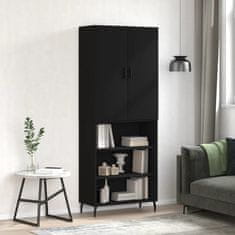 Greatstore Skříň highboard černá 69,5 x 34 x 180 cm kompozitní dřevo