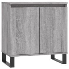 Greatstore 3dílný set koupelnových skříněk šedý sonoma kompozitní dřevo