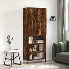 Greatstore Skříň highboard kouřový dub 69,5 x 34 x 180 cm kompozitní dřevo