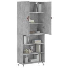 Greatstore Skříň highboard betonově šedá 69,5x34x180 cm kompozitní dřevo