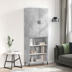 Greatstore Skříň highboard betonově šedá 69,5x34x180 cm kompozitní dřevo