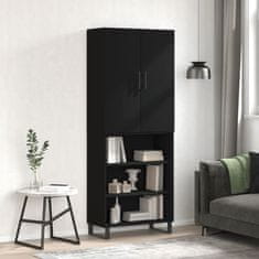 Greatstore Skříň highboard černá 69,5 x 34 x 180 cm kompozitní dřevo