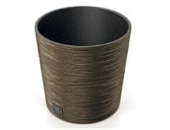 Prosperplast Obal na květník FURU ROUND ECO WOOD 2v1 plast tm.hnědý d25x25cm