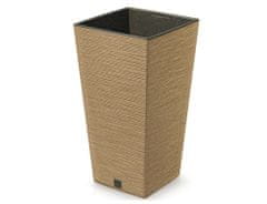 Prosperplast Obal na květník FURU SQUARE ECO WOOD 2v1 plast s.hnědý 24x24x45cm