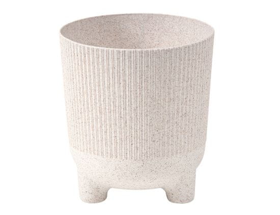 Lamela Obal na květník ARIA JUMPER ECO WOOD plastový bílý d18x20cm