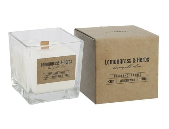 Bispol Svíčka ve skle LEMONGRASS & HERBS vonná 170g