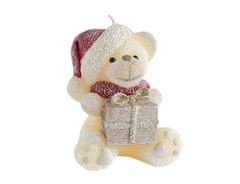 Ceramicus Svíčka TEDDY SVÁTEČNÍ vánoční béžová 11cm