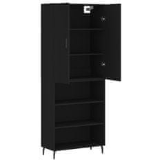 Greatstore Skříň highboard černá 69,5 x 34 x 180 cm kompozitní dřevo