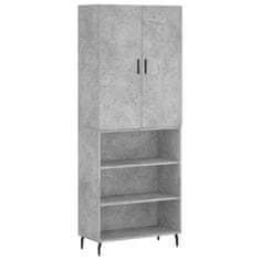 Greatstore Skříň highboard betonově šedá 69,5x34x180 cm kompozitní dřevo