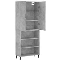 Greatstore Skříň highboard betonově šedá 69,5x34x180 cm kompozitní dřevo