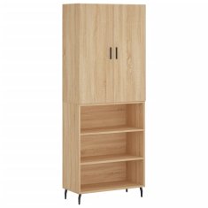 Greatstore Skříň highboard dub sonoma 69,5 x 34 x 180 cm kompozitní dřevo