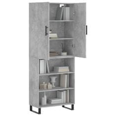 Greatstore Skříň highboard betonově šedá 69,5x34x180 cm kompozitní dřevo