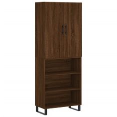 Vidaxl Skříň highboard hnědý dub 69,5 x 34 x 180 cm kompozitní dřevo