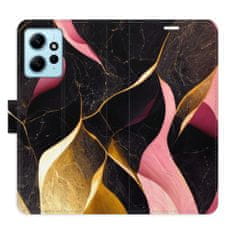 iSaprio Flipové pouzdro - Gold Pink Marble 02 pro Xiaomi Redmi Note 12 5G