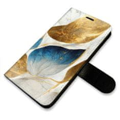 iSaprio Flipové pouzdro - GoldBlue Leaves pro Samsung Galaxy A14 / A14 5G