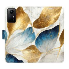 iSaprio Flipové pouzdro - GoldBlue Leaves pro Xiaomi Redmi Note 12S