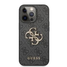 Guess Zadní kryt PU 4G Metal Logo pro iPhone 13 Pro Grey