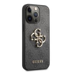 Guess Zadní kryt PU 4G Metal Logo pro iPhone 13 Pro Grey