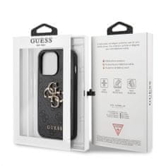 Guess Zadní kryt PU 4G Metal Logo pro iPhone 13 Pro Grey