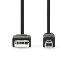 Nedis propojovací kabel USB 2.0 zástrčka USB A - zástrčka USB B, 10 W, 480 Mbps, 3 m, černá (CCGL60100BK30)