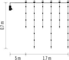 Emos LED vánoční drop řetěz – rampouchy, 1,7 m, venkovní i vnitřní, teplá bílá, programy