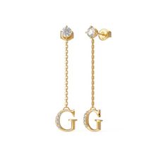 Guess Stylové pozlacené náušnice Crystal Harmony JUBE02223JWYGT