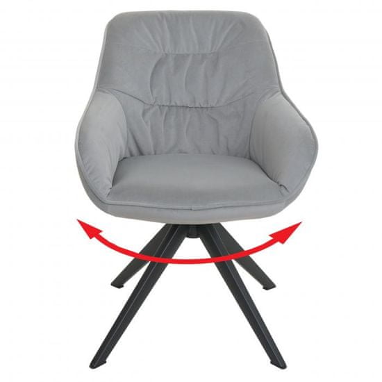 MCW Jídelní židle K28, kuchyňská židle čalouněná židle židle s područkami, otočná, kov