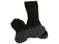 sarcia.eu Černé vysoké semišové kotníkové boty s kapsou VICES 38 EU
