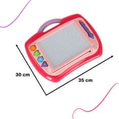 KIK KX4676 Magnetická tabule na kreslení, pero, razítka, růžová