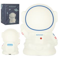 WOWO Dětská Noční Lampa s 8 LED, Astronaut, Bílá - USB, Silikonová