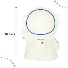 WOWO Dětská Noční Lampa s 8 LED, Astronaut, Bílá - USB, Silikonová