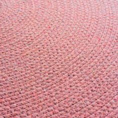 Douceur D'Interieur Růžový koberec s bambulemi POMPOMPARTY, O 90 cm