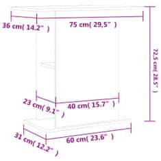 Greatstore Stojan na akvárium šedý sonoma 36x75x72,5 cm kompozitní dřevo