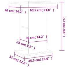 Greatstore Stojan na akvárium betonově šedý 60,5 x 36 x 72,5 cm kompozit