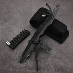IZMAEL Outdoorový multifunčkný skladovací nůž-Čierna KP27843