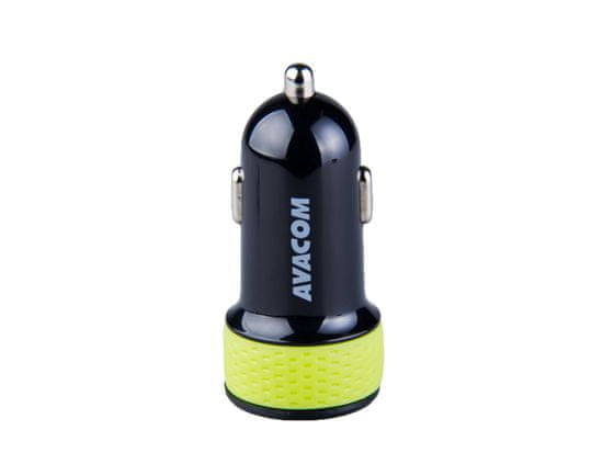 Avacom Nabíječka do auta NACL-2XKG-31A s dvěma USB výstupy 5V/1A - 3,1A, černo-zelená barva